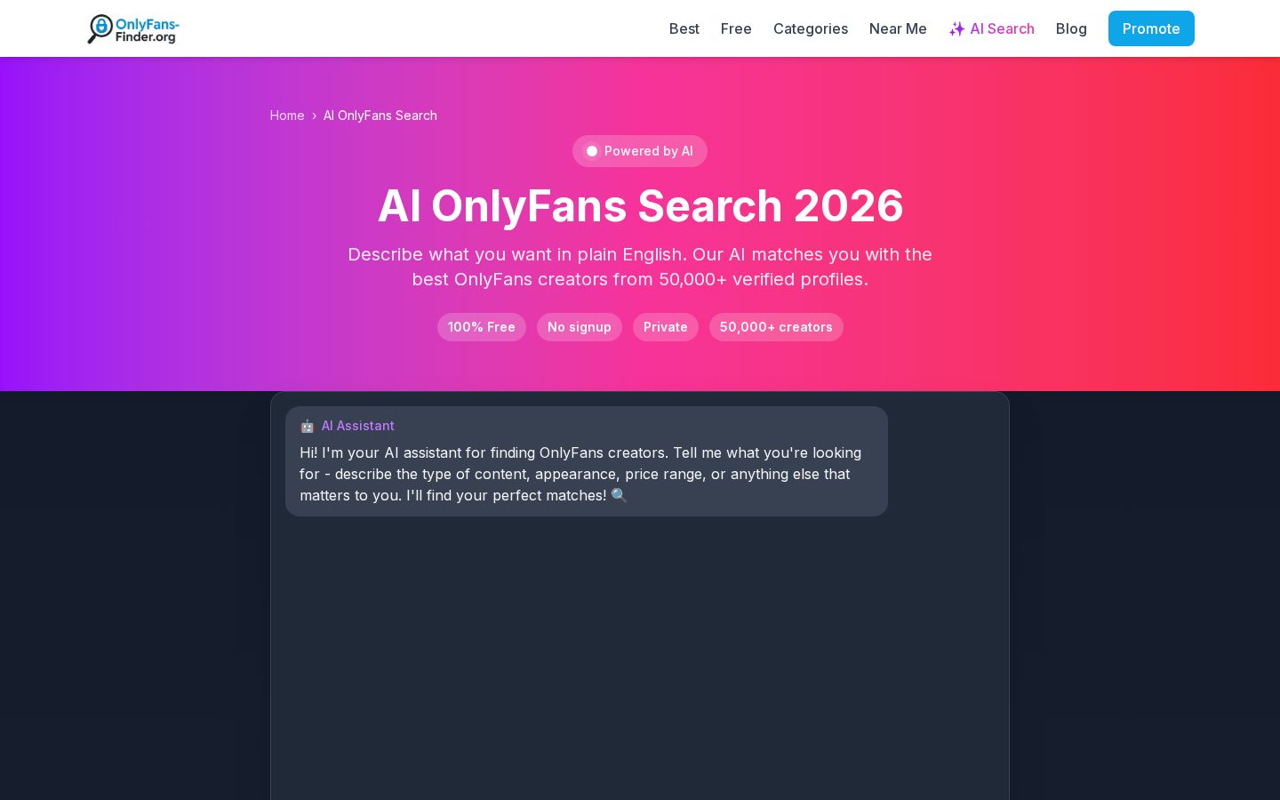 AI OnlyFans Search Homepage