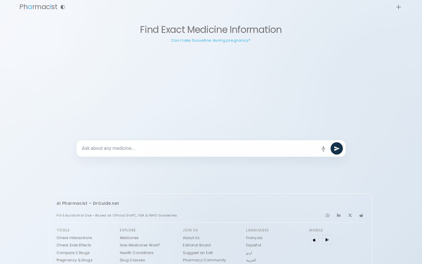AI Pharmacist Homepage