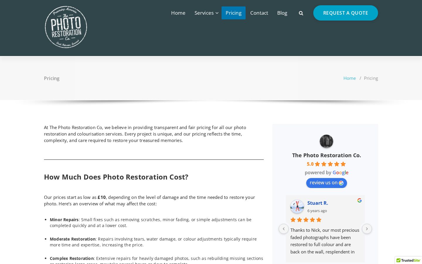 AI Photo Restoration Pricing