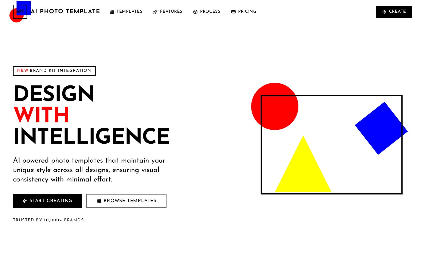 AI Photo Template Homepage