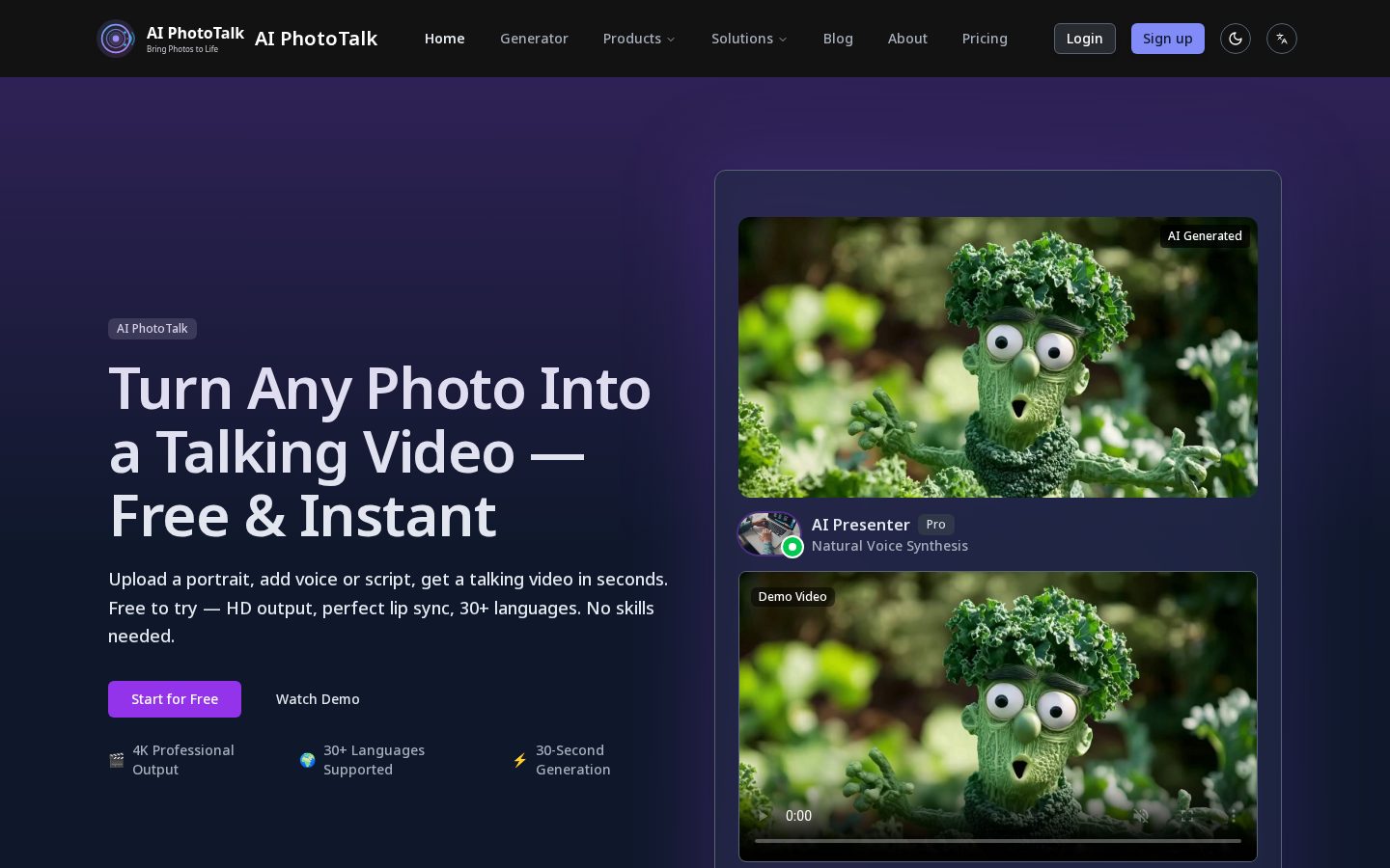 AI PhotoTalk Homepage