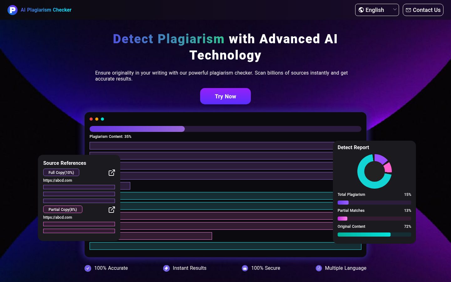AI Plagiarism Checker Homepage