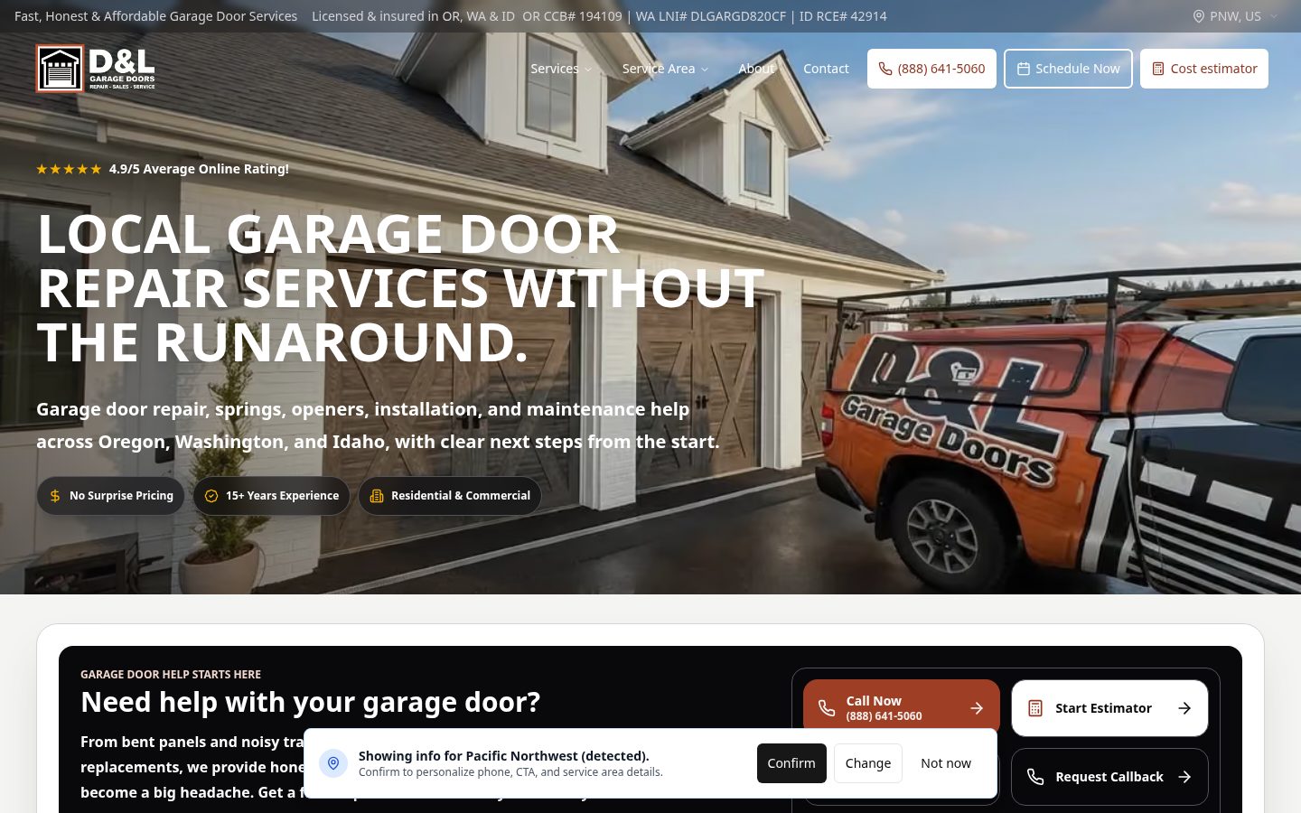 AI-Powered Estimator Homepage