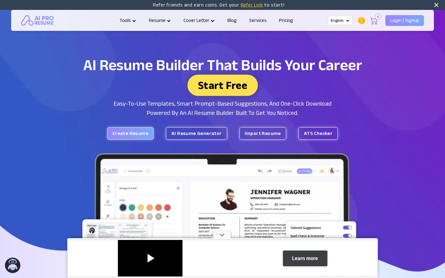 AI PRO RESUME Homepage