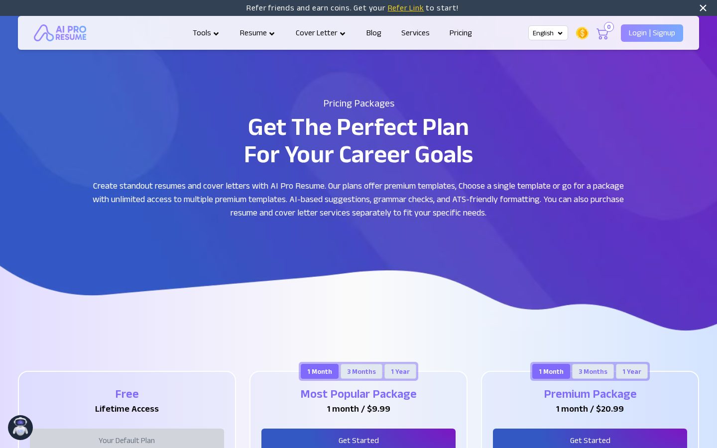 AI PRO RESUME Pricing