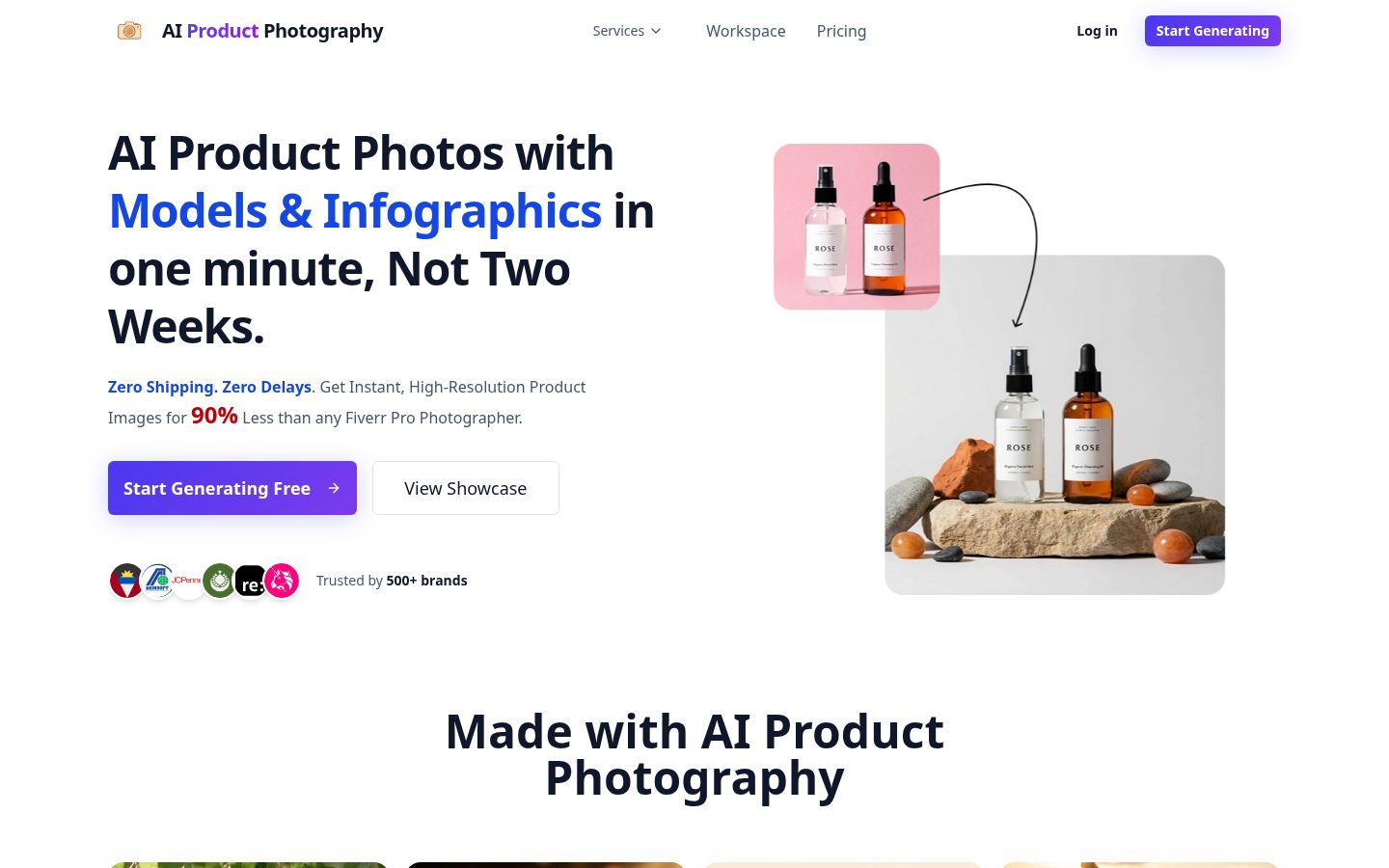 AI Product Photography Homepage