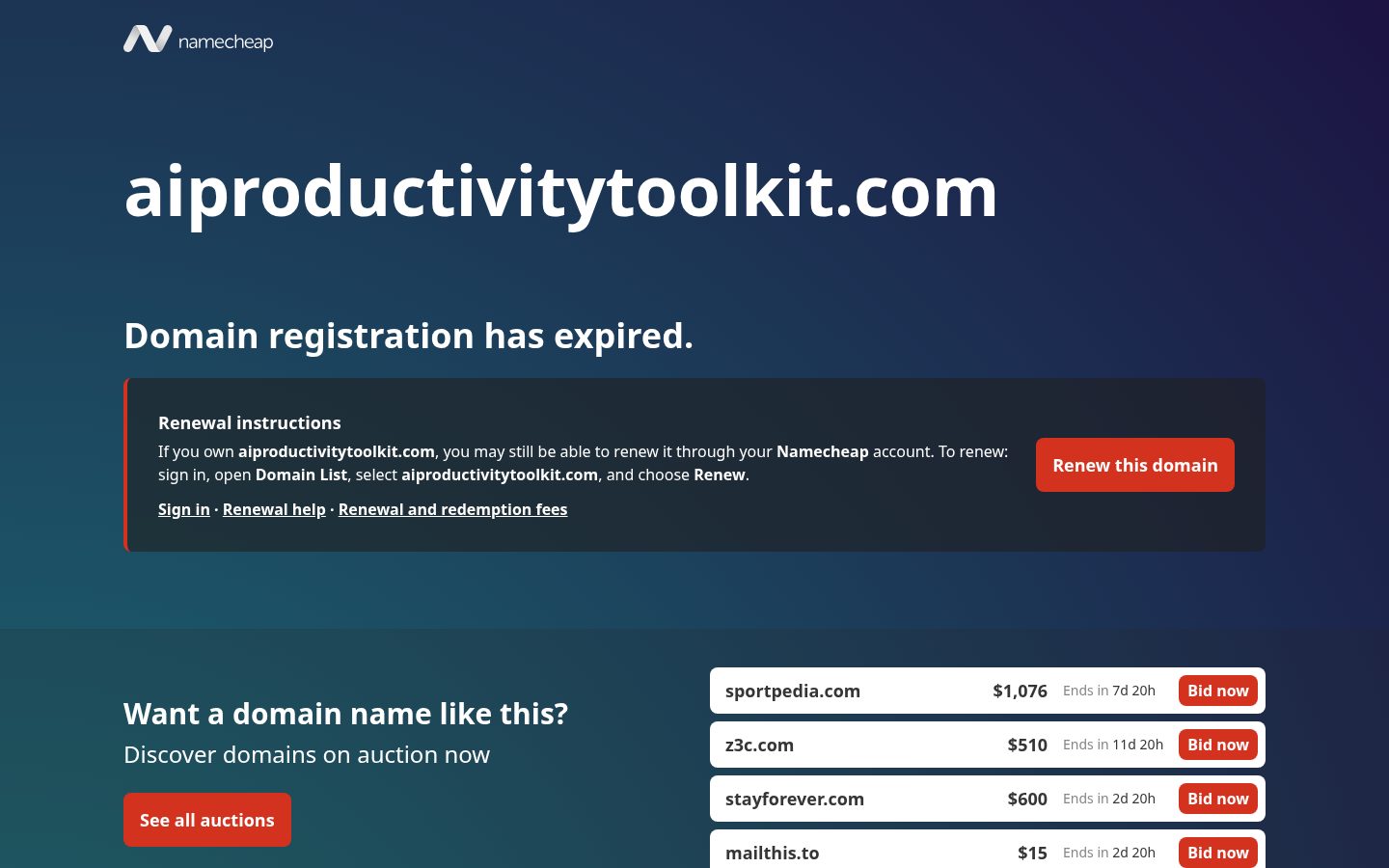 AI Productivity Tool Kit Homepage