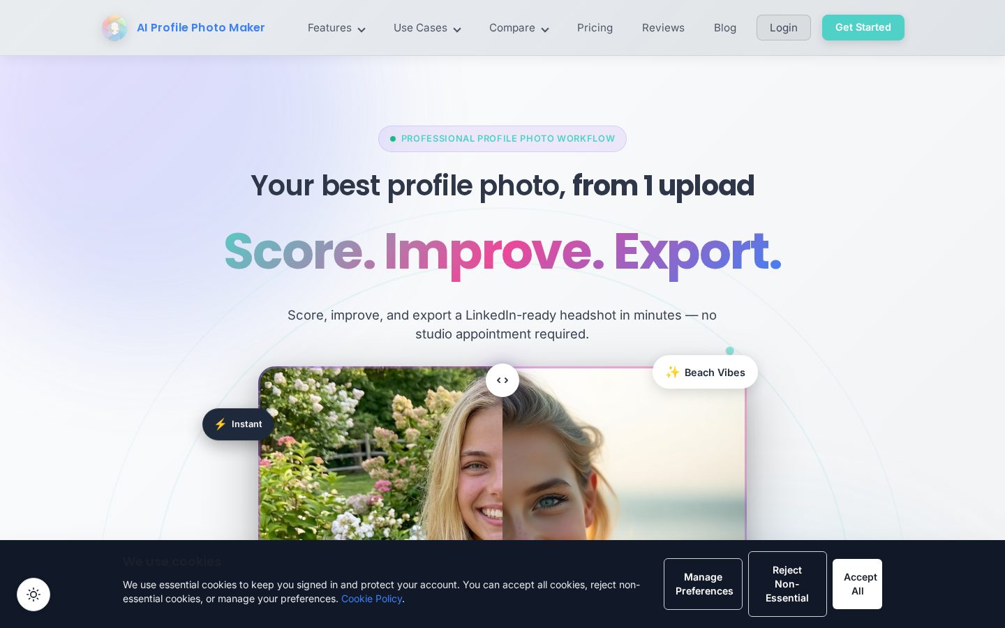 AI Profile Photo Maker Homepage