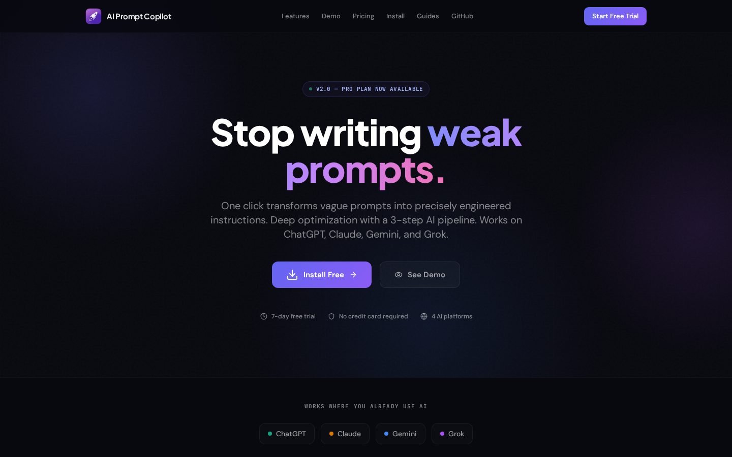 AI Prompt Copilot Homepage