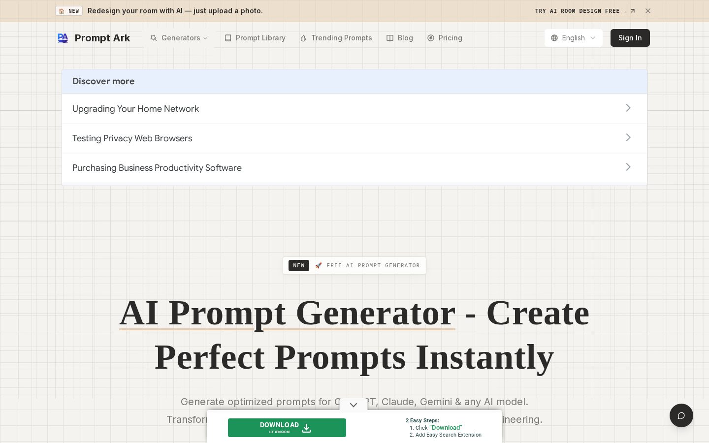 AI Prompt Generator Homepage