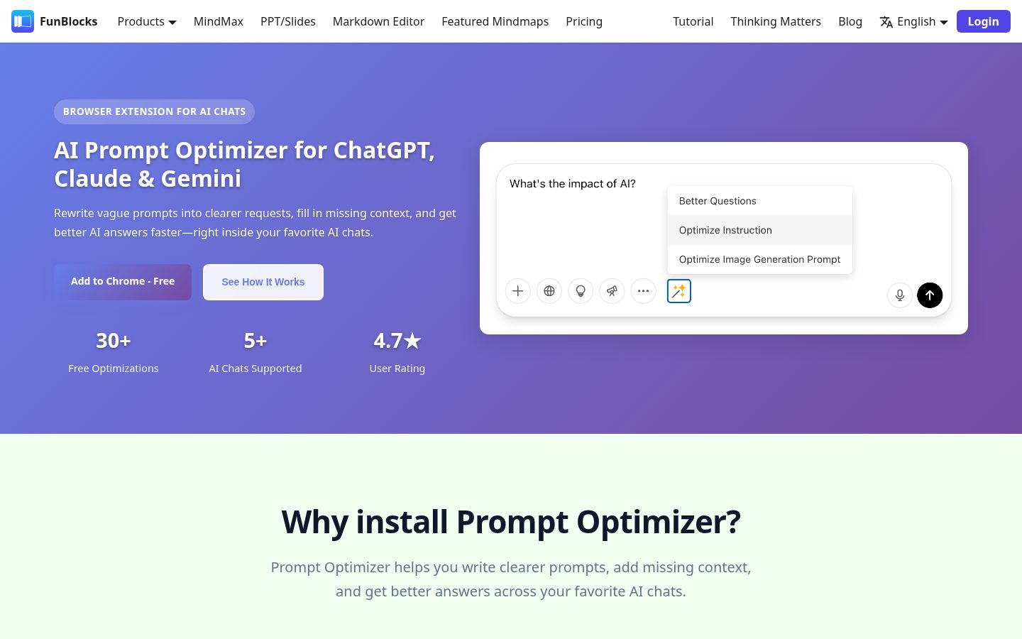 AI Prompt Optimizer Homepage