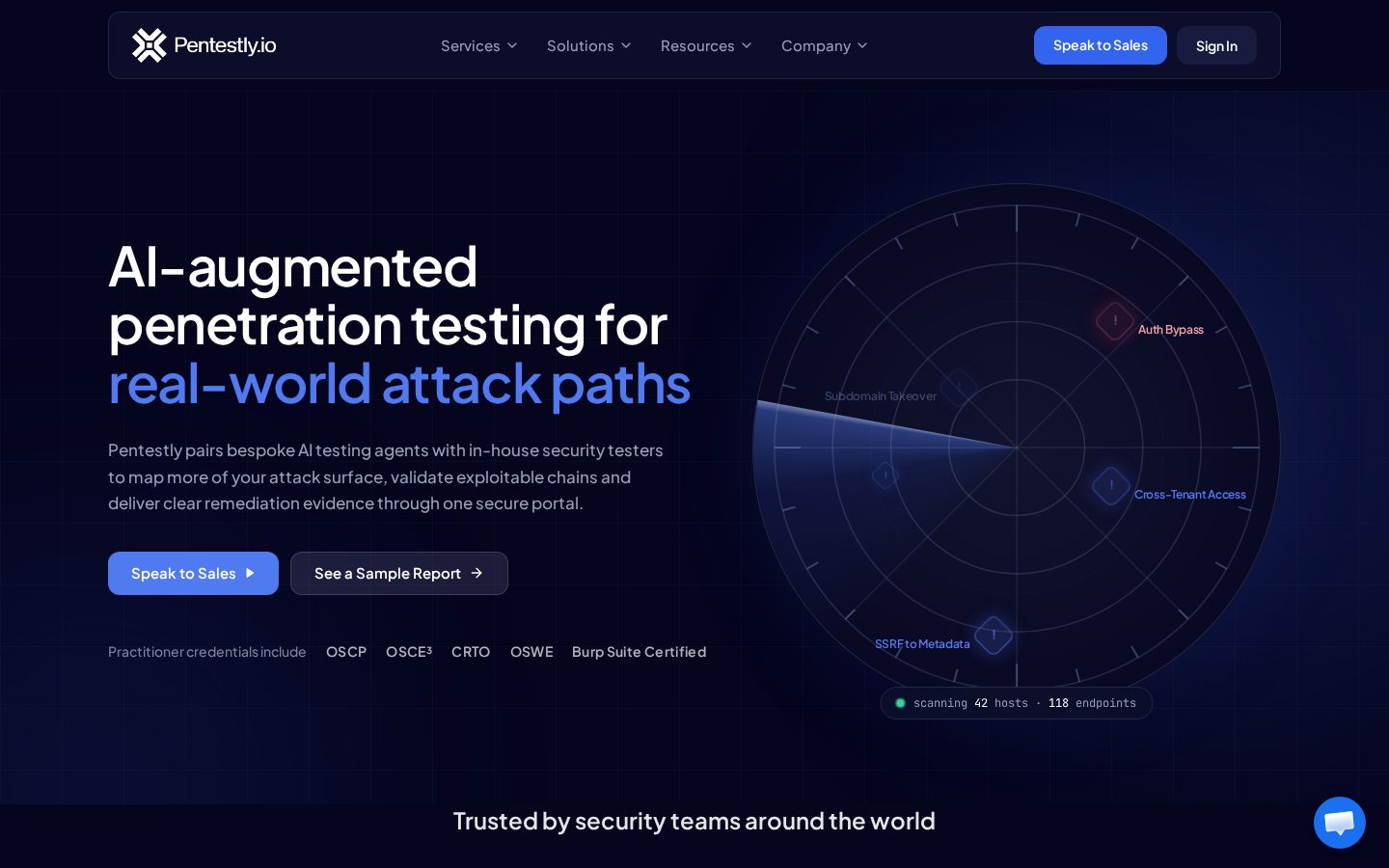 AI PTaaS by Pentestly Homepage