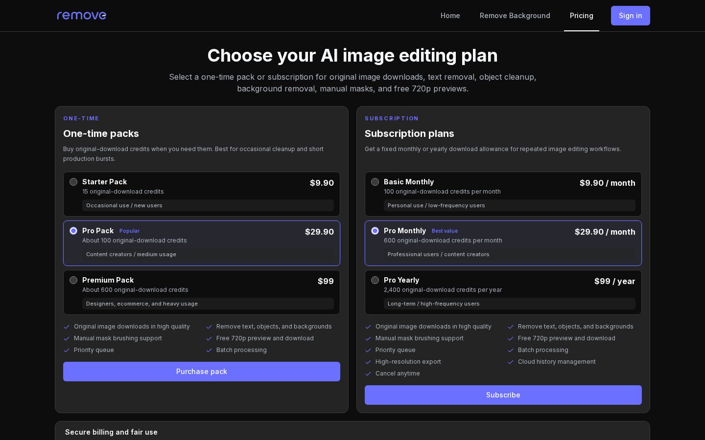 Ai Remove Text from Image Pricing