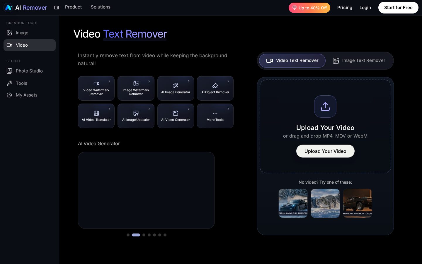 AI Removoer Homepage
