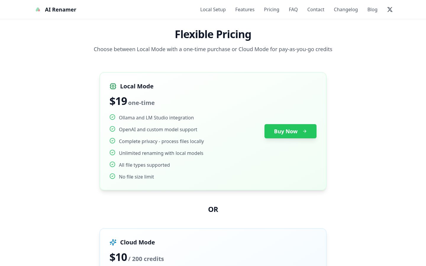 AI Renamer Pricing