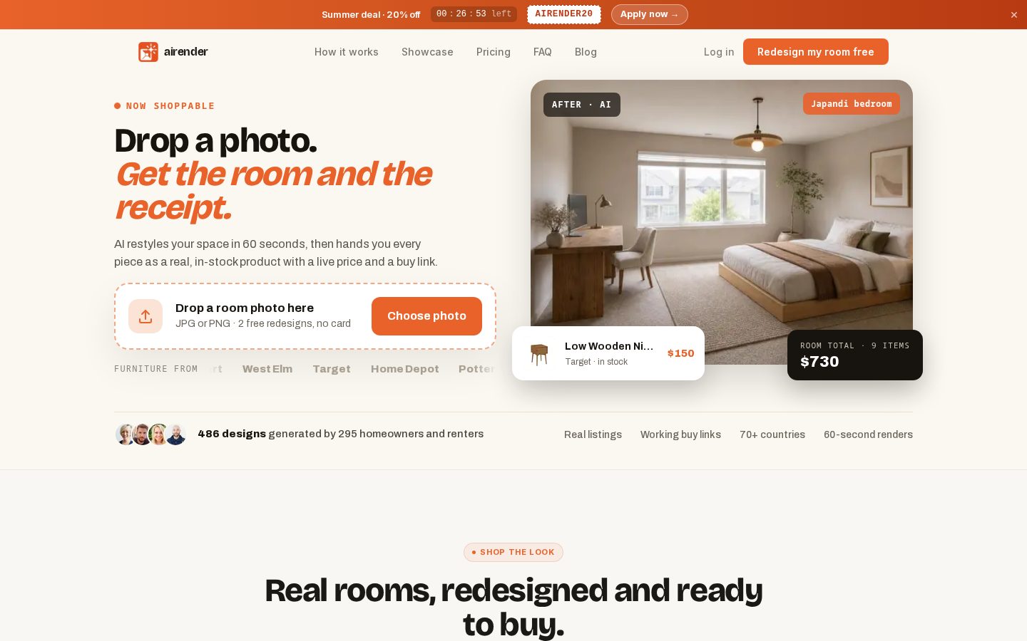 AI Render Homepage