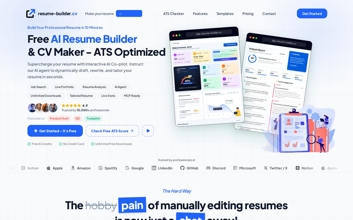 AI Resume Builder Homepage