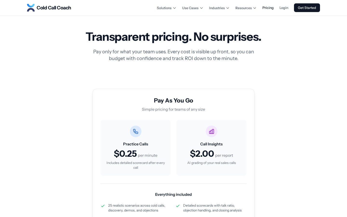 AI Sales Roleplays & Sales Coaching Pricing
