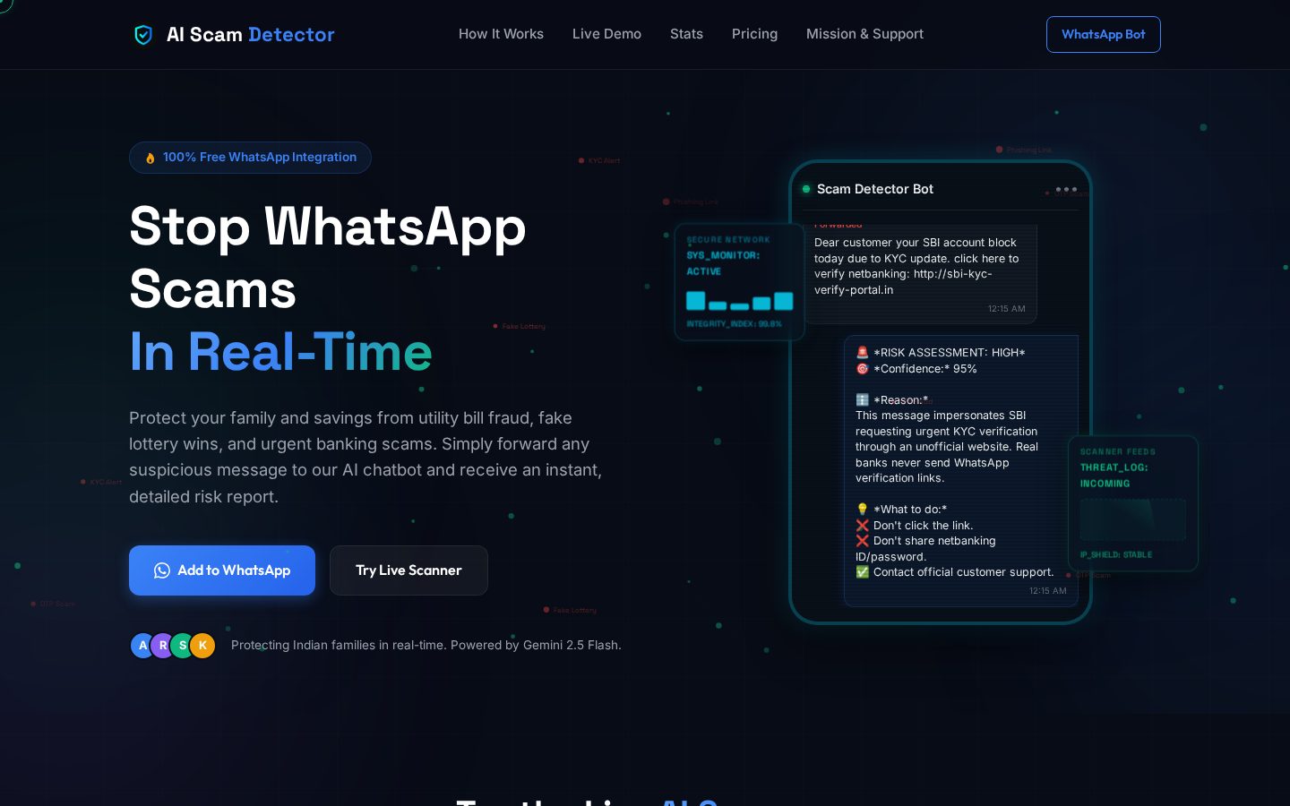 AI Scam Detector Homepage