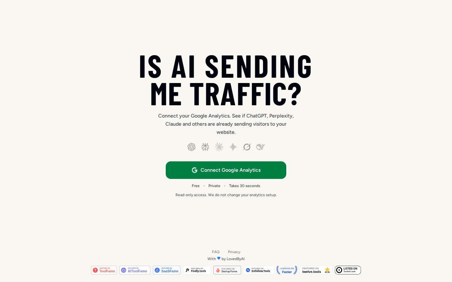 AI Sending Traffic Homepage