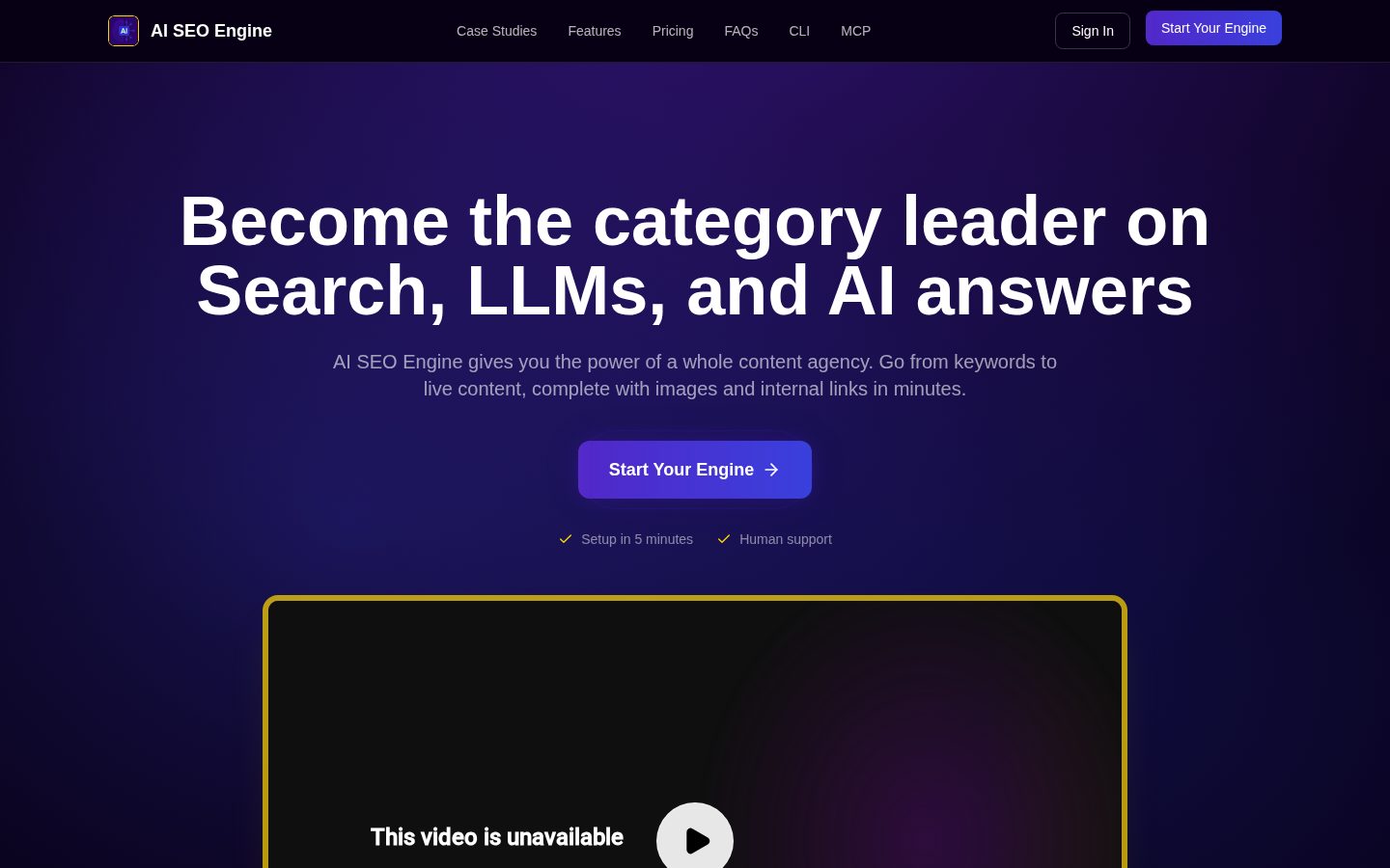 AI SEO Engine Homepage
