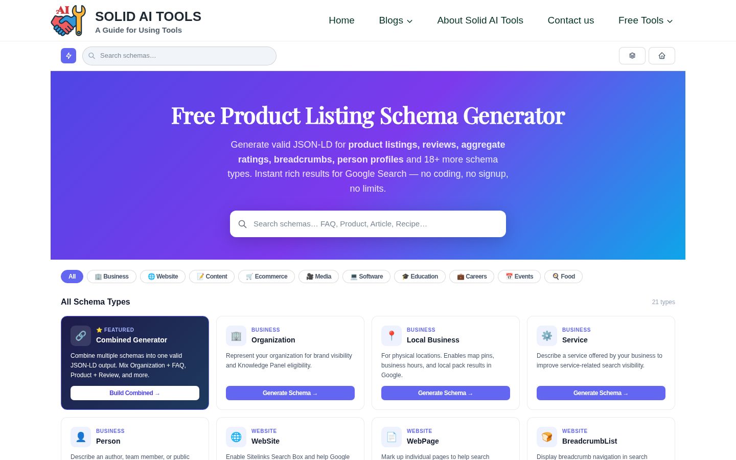 AI SEO Tools Homepage