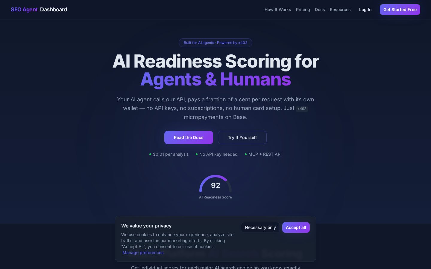 AI Site Scorer Homepage