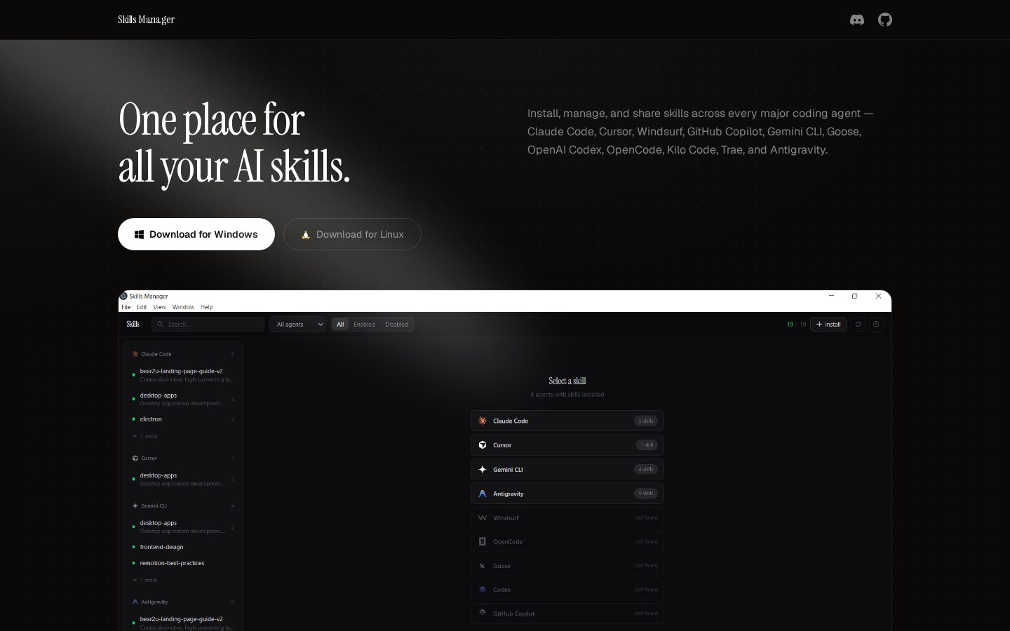 AI Skills Manager Homepage