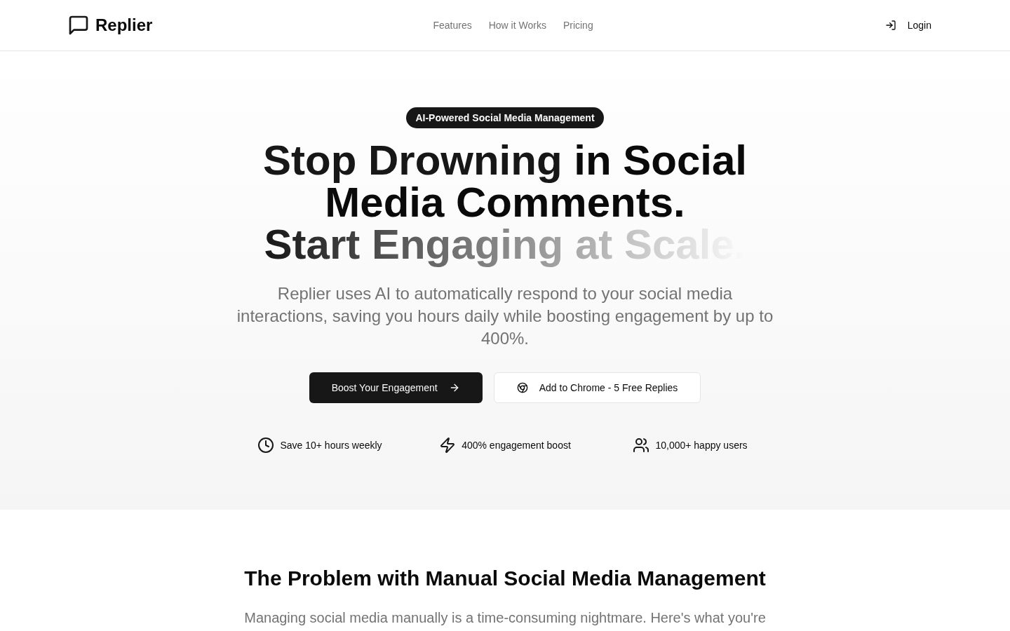 AI Social Replier Homepage