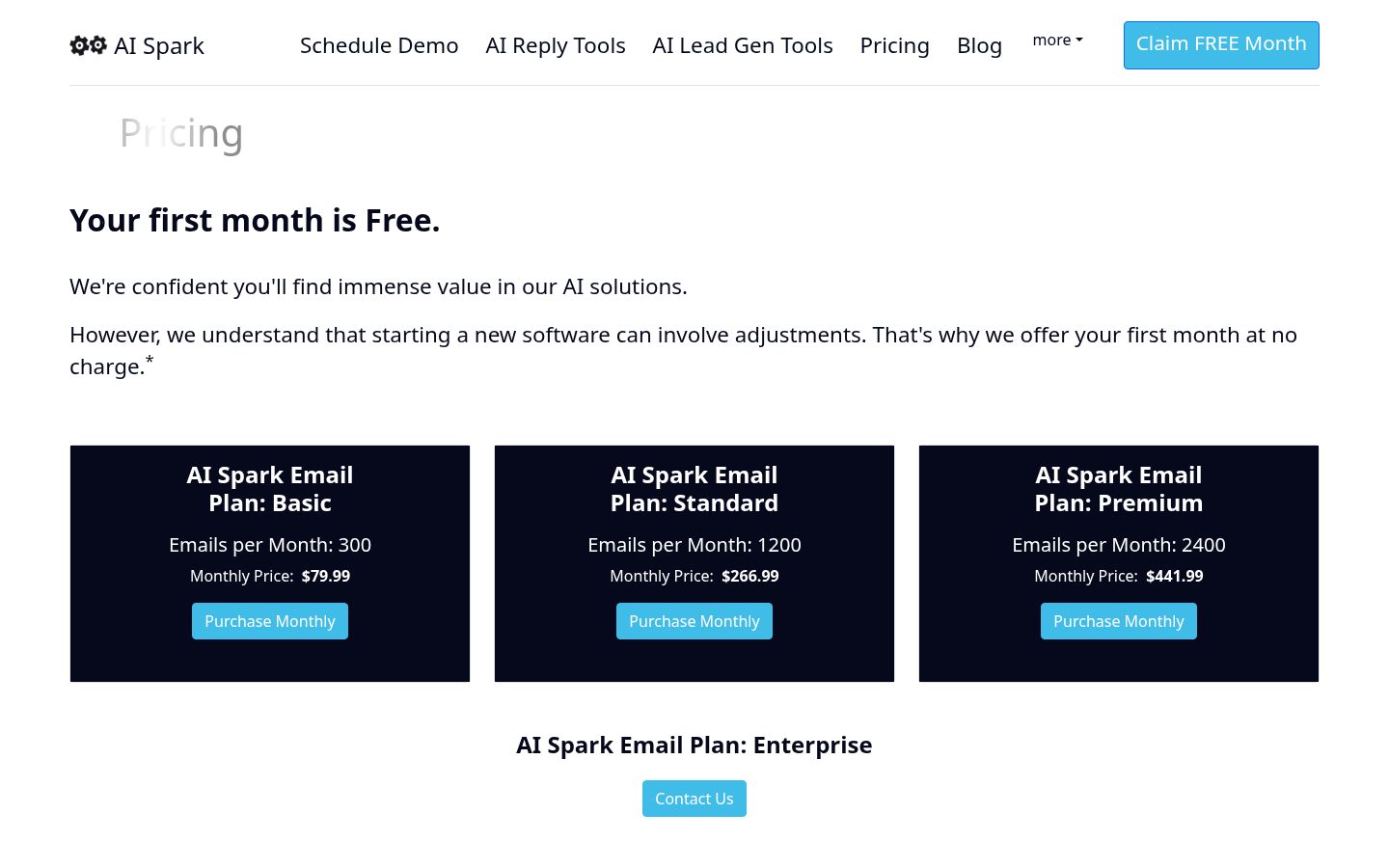 AI Spark Pricing