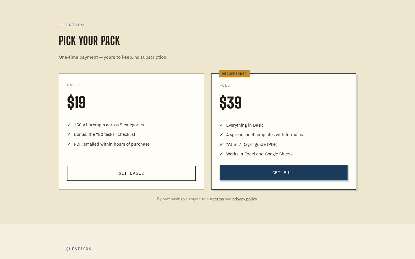 AI StartPack Pricing
