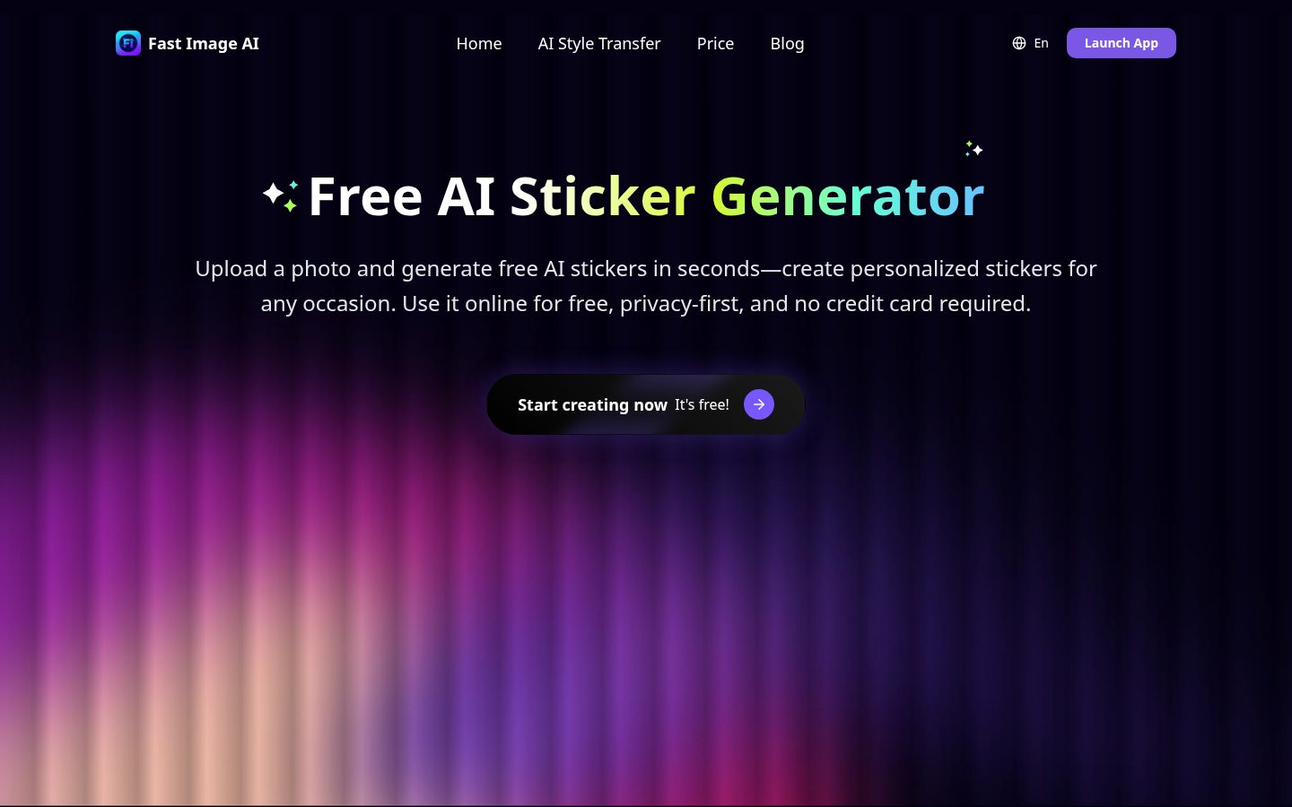 AI Sticker Generator Homepage