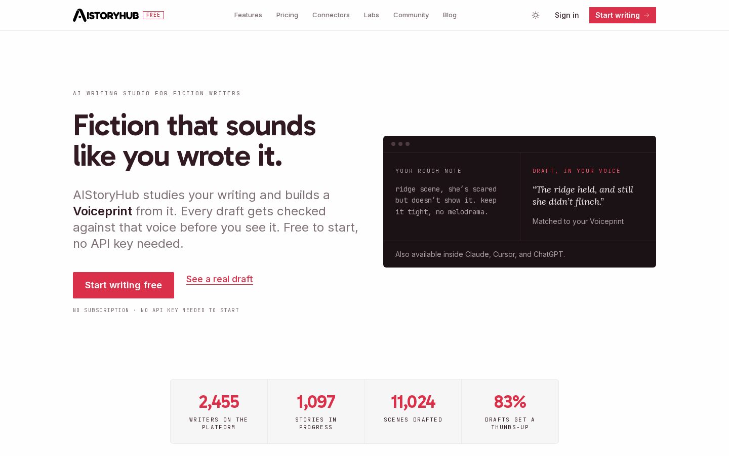 AI Story Hub Homepage