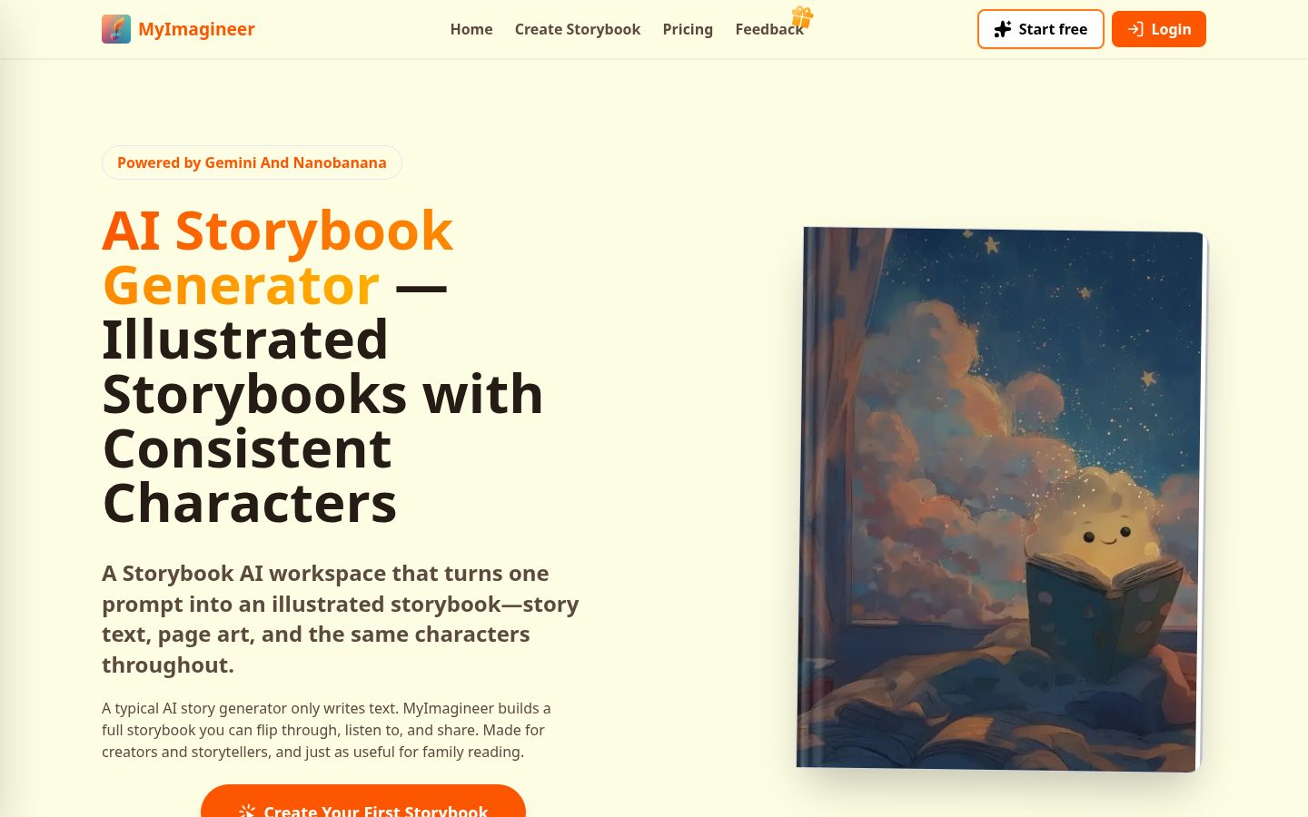 AI Storybook Maker Homepage