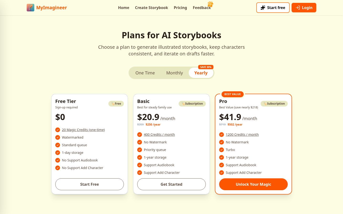 AI Storybook Maker Pricing