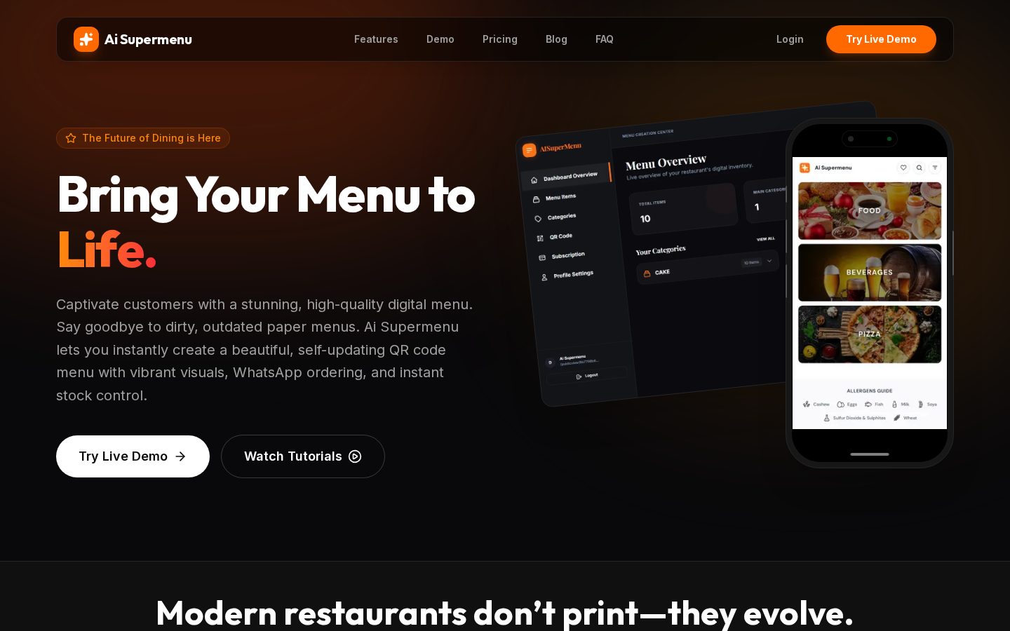Ai Supermenu Homepage