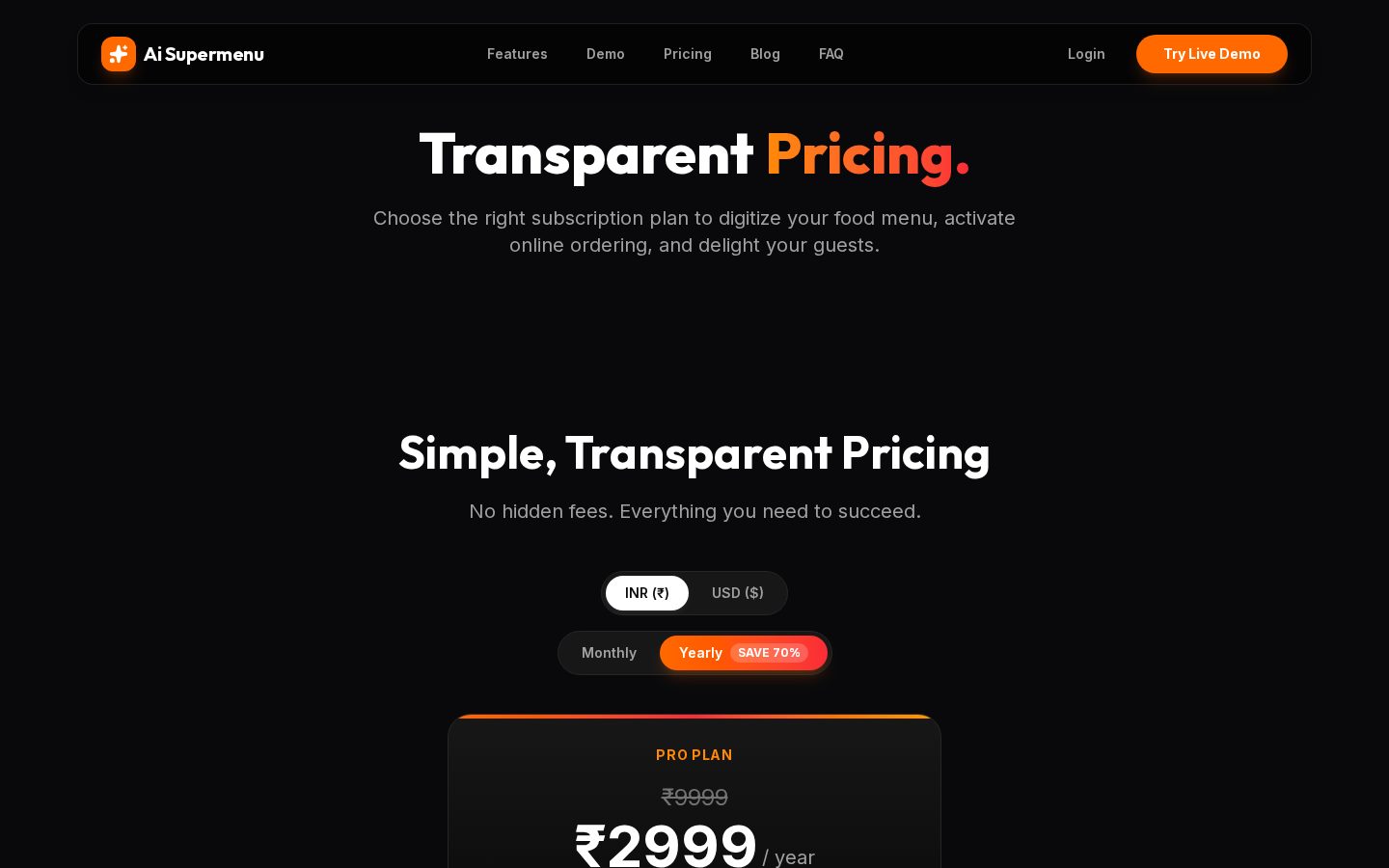 Ai Supermenu Pricing