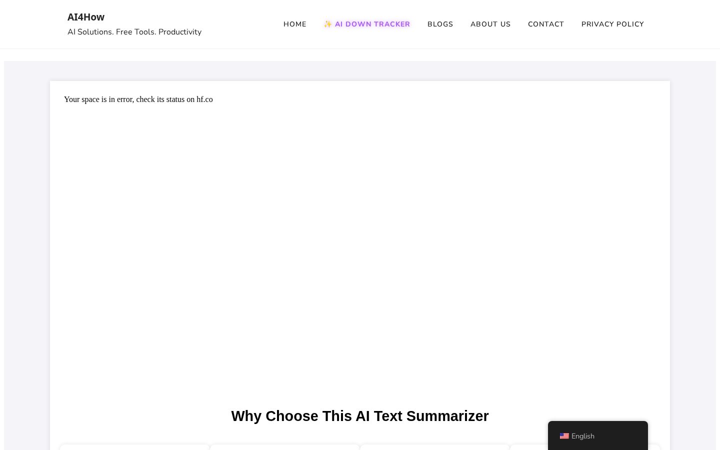 AI Text Summarizer by AI4How Homepage