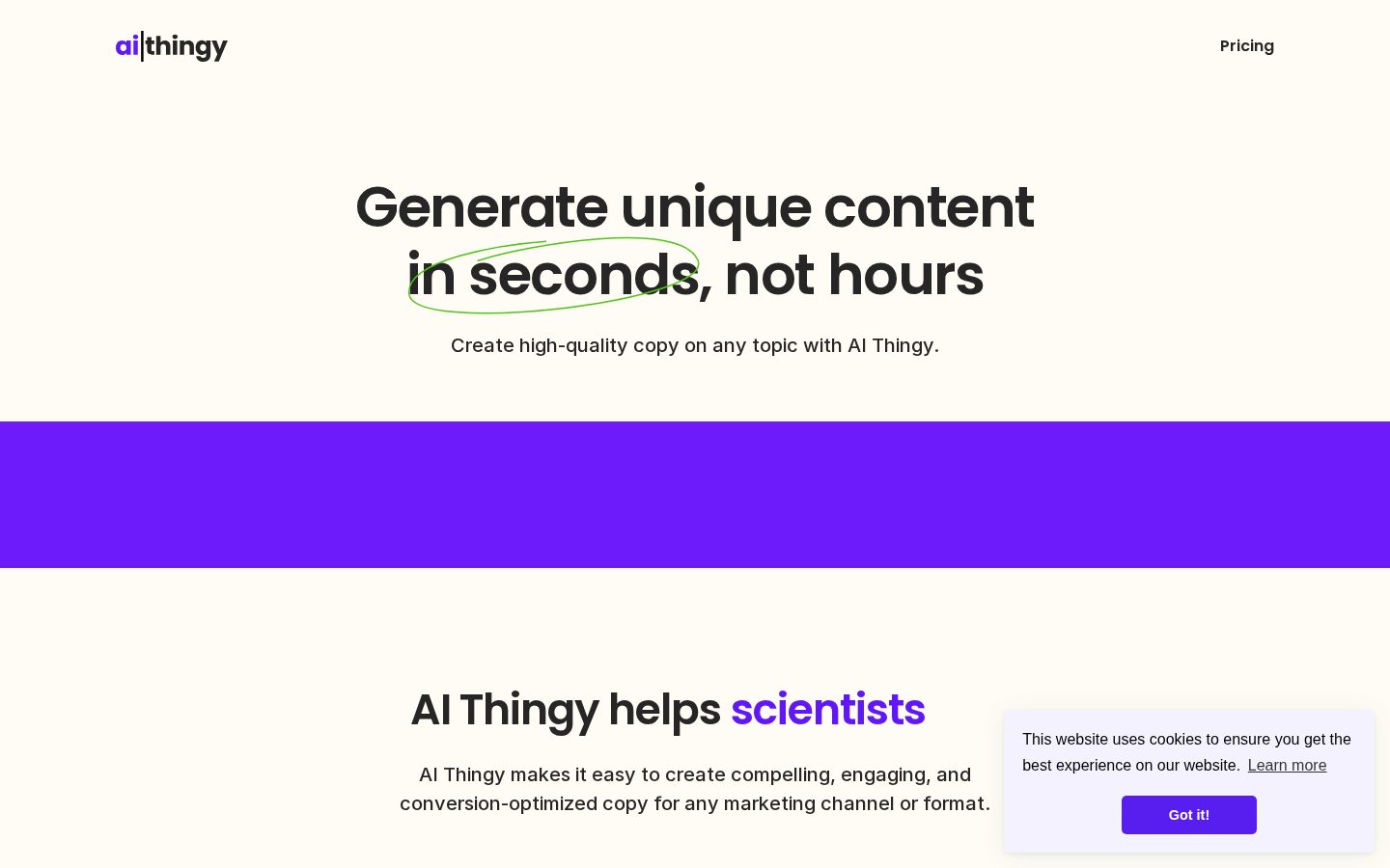 AI Thingy Homepage