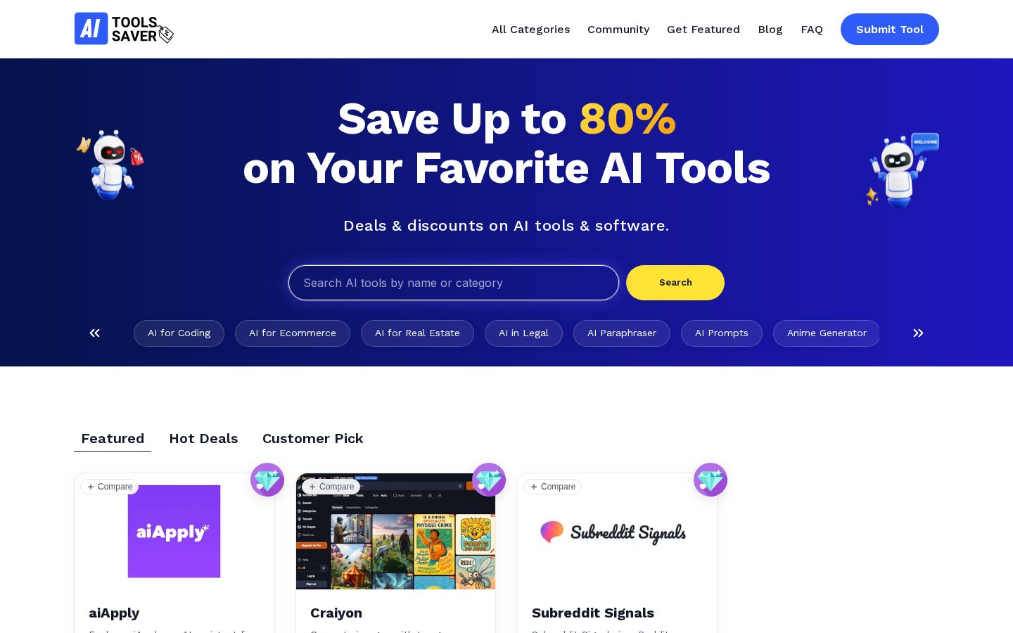 AI Tools Saver Homepage