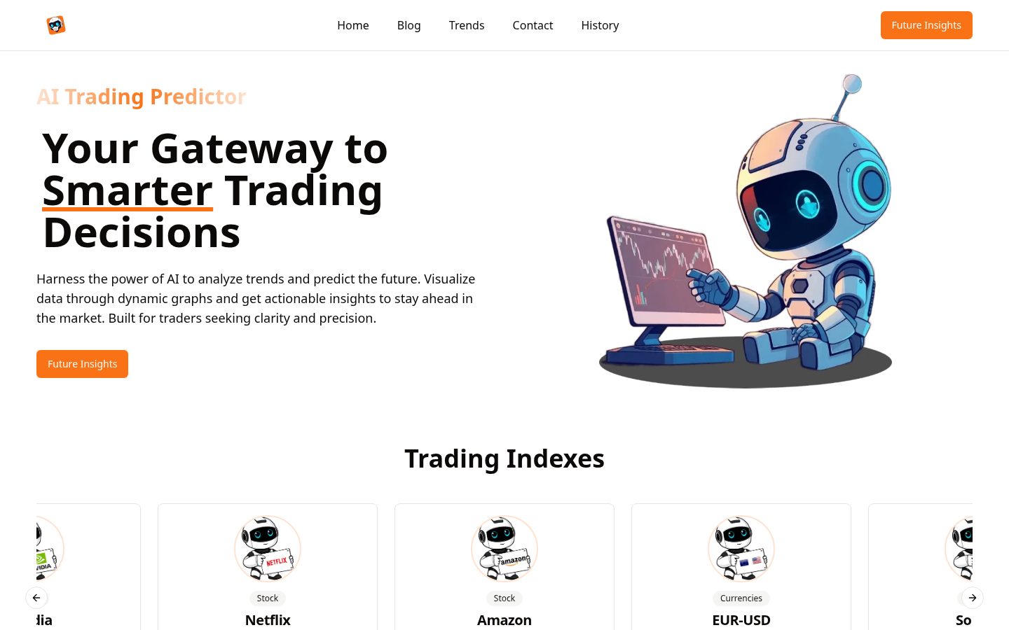 Ai Trading predictor Homepage