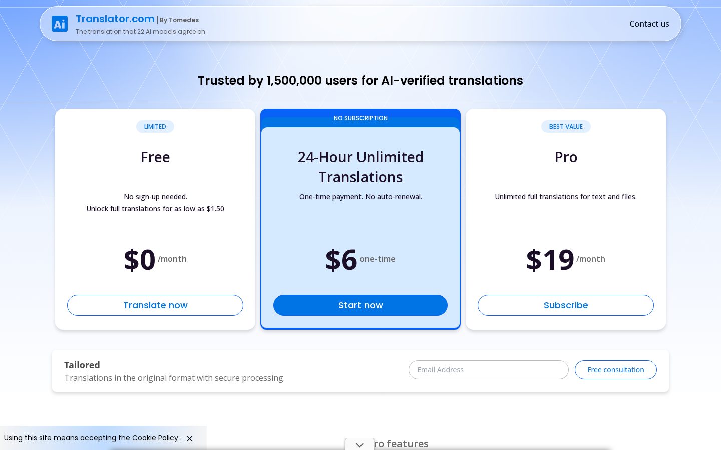 AI Translator Pricing
