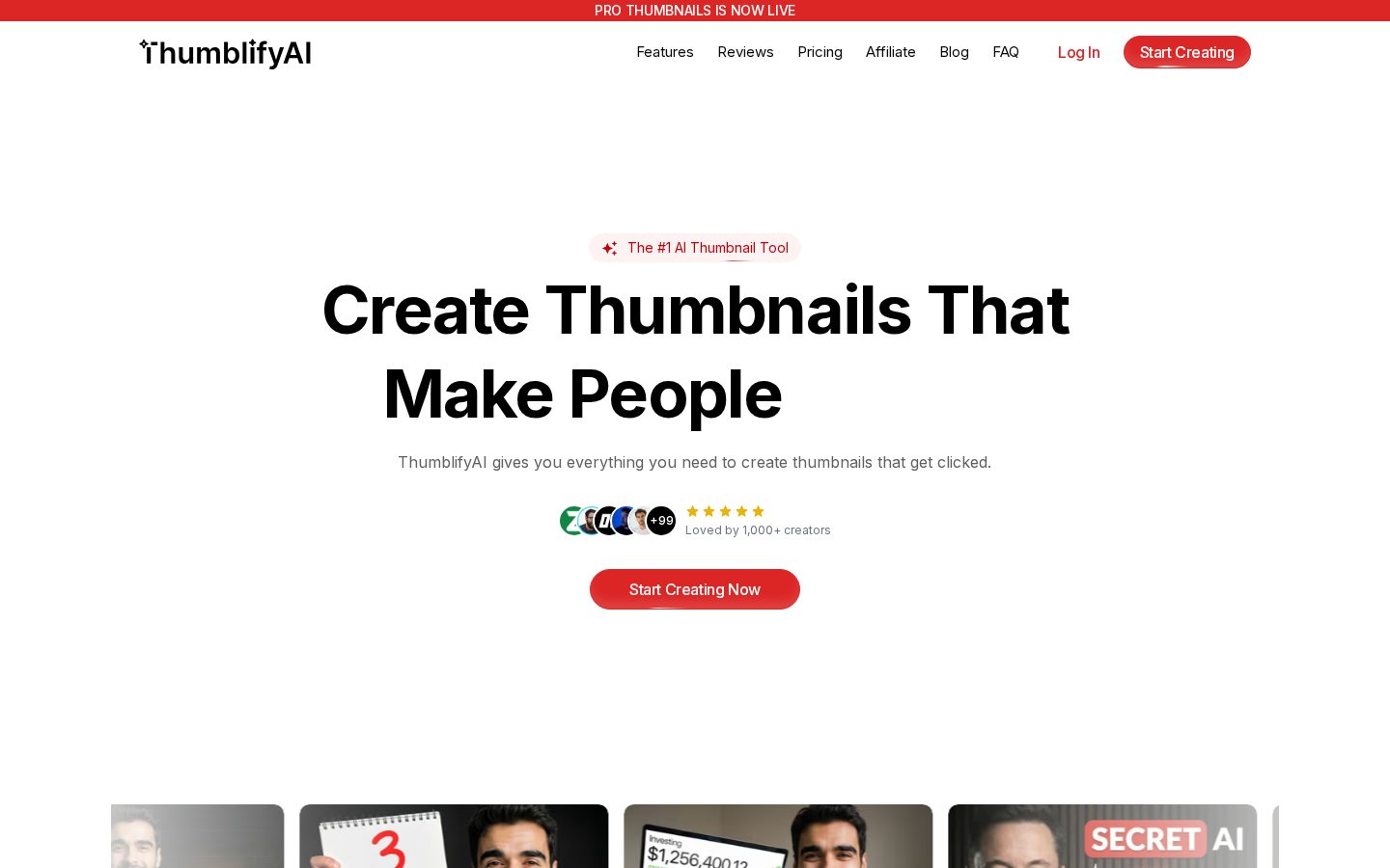 AI Ultra Editing by Thumblify Homepage