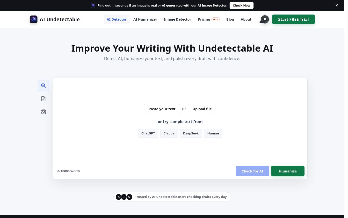 AI Undetectable Homepage