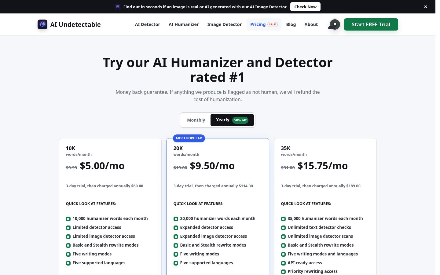 AI Undetectable Pricing