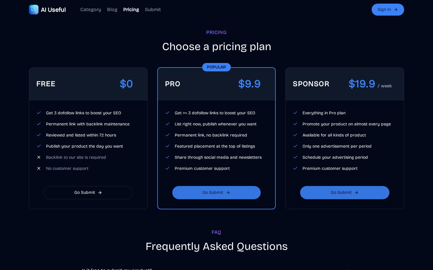 AI Useful Pricing