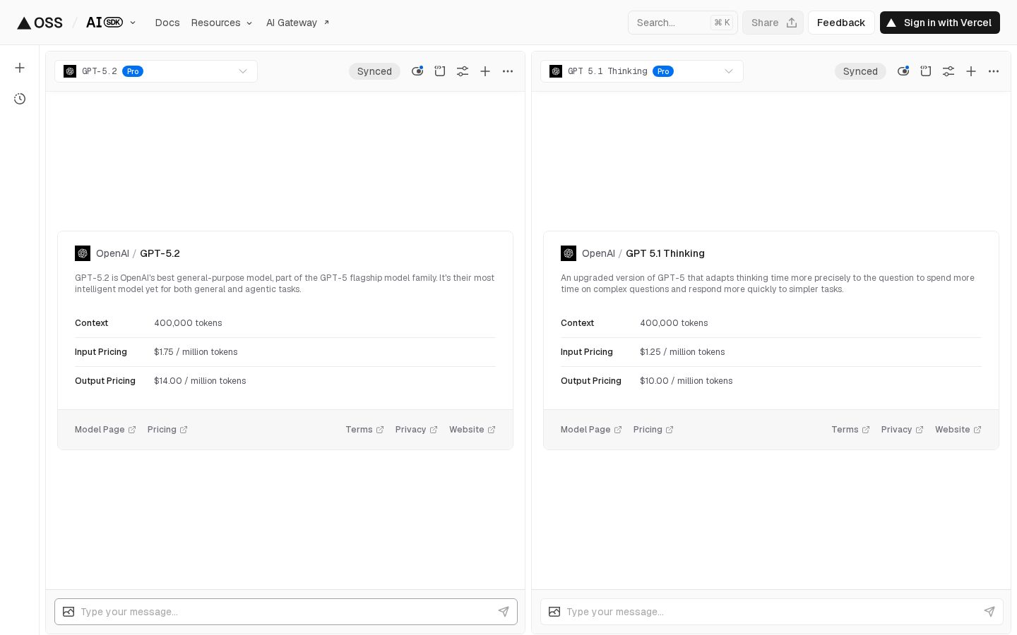 AI Vercel Playground Homepage