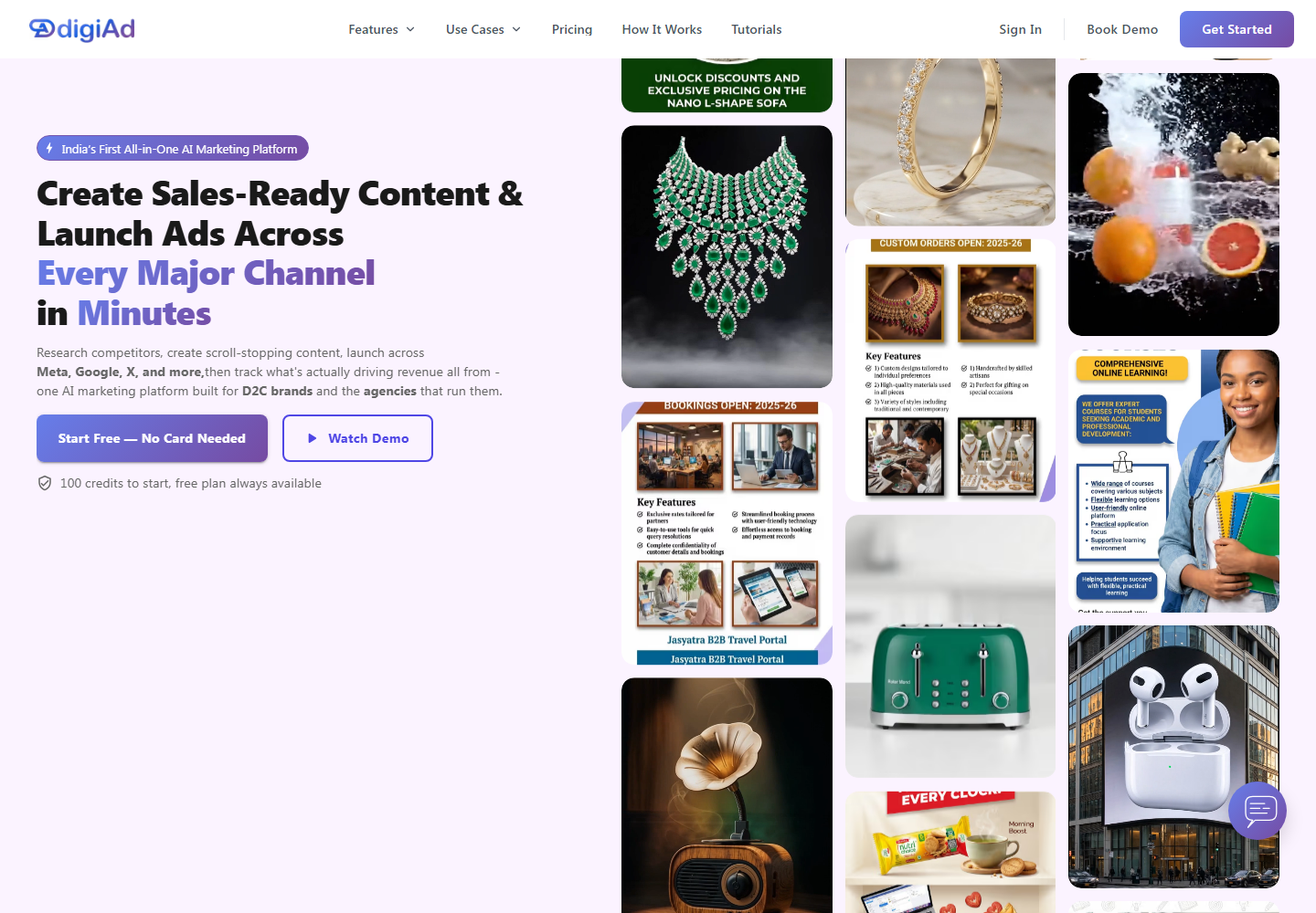 AI Video Generator homepage