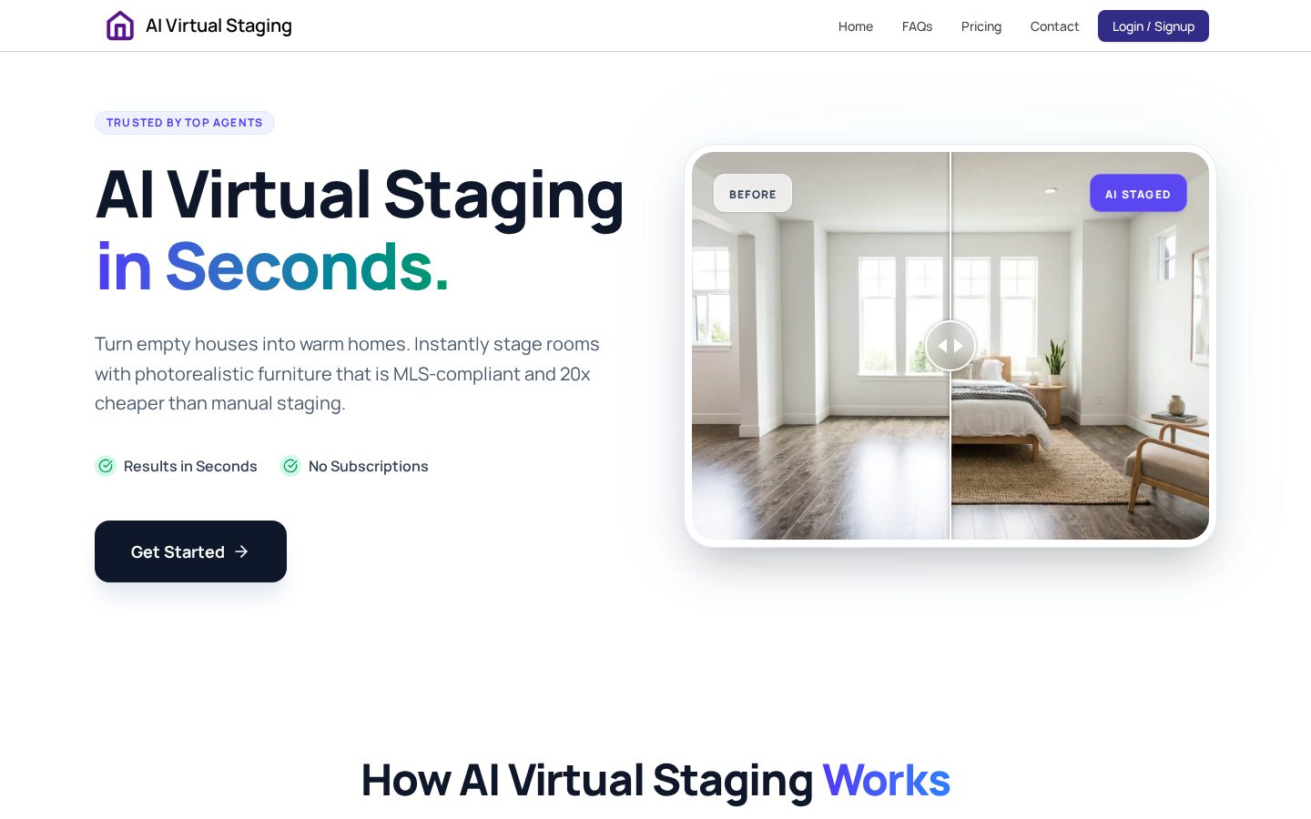 AI Virtual Staging Homepage