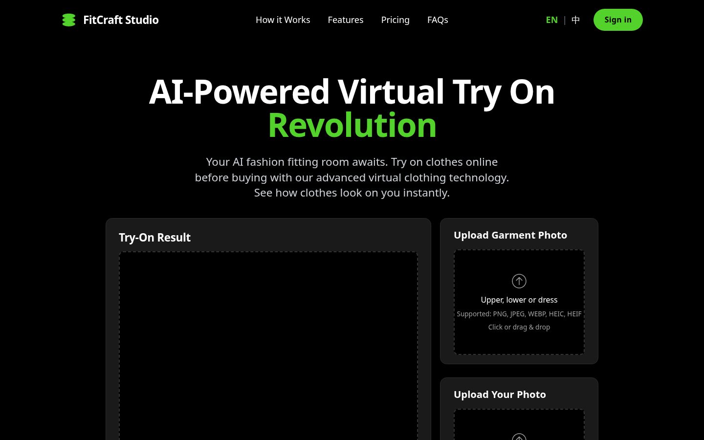 AI Virtual Try On Homepage